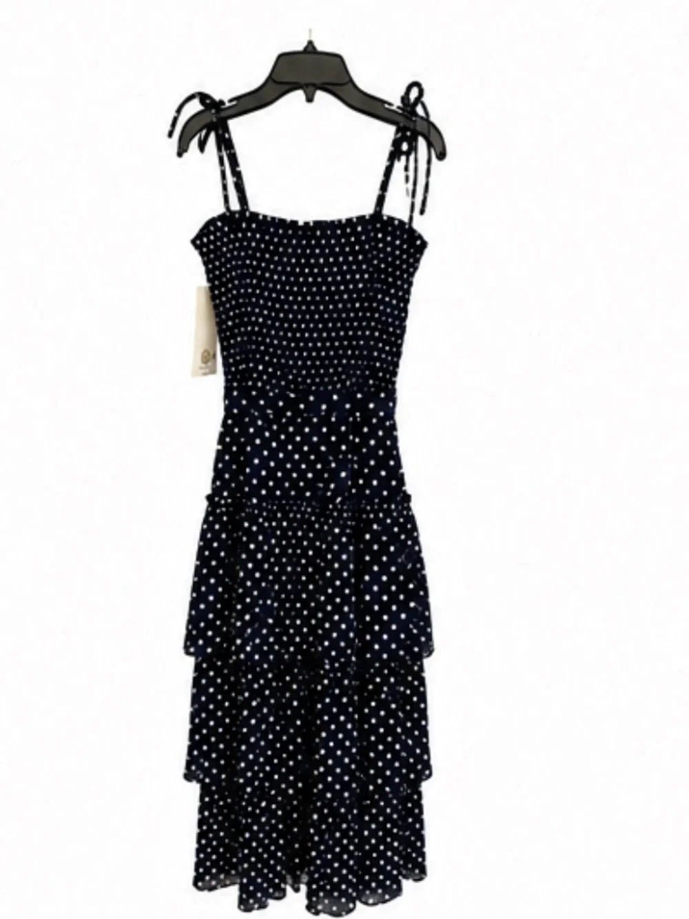 Tory Burch Navy Polka Dot Ruffle Dress - size small